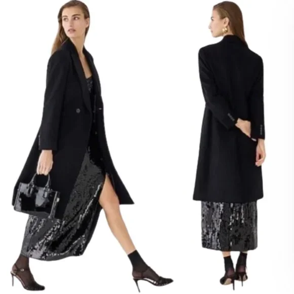 NWT JCREW Mirabelle Top Coat Womens 6 Black Italian Wool Cashmere BM546 NEW - Picture 3 of 16